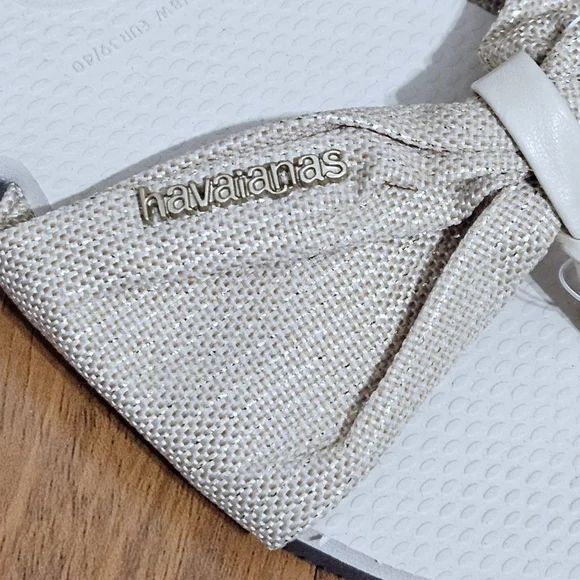 Havaianas Beige Fabric Women's Sandals Sz 7/8W - Picture 6 of 6